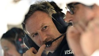 Red Bull Racing team principal Christian Horner stands in the garage before the qualifying session ahead of the Bahrain Formula One Grand Prix at the Bahrain International Circuit in Sakhir on April 12, 2025. 
Giuseppe CACACE / POOL / AFP