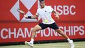 Argentina's Francisco Cerundolo returns to US player Tommy Paul during the men's singles final tennis match on day six of the ATP HSBC Championships at Queen's Club in west London on June 21, 2026. 
Henry NICHOLLS / AFP