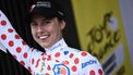 Parkhotel Valekenburg's Dutch rider Femke Gerritse celebrates her best climber's polka dot jersey on the podium at the end of the 3rd stage of the new edition of the Women's Tour de France cycling race, 133,6 km between Reims and Epernay on July 26, 2022. 
Jeff PACHOUD / AFP