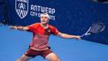2023-10-18 02:00:00 Switzerland's Dominic Stricker returns the ball during his Men's Singles first round match against Netherlands' Botic van de Zandschulp at the European Open Tennis ATP tournament in Antwerp, on October 18, 2023. 
LAURIE DIEFFEMBACQ / Belga / AFP