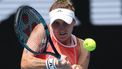 Czech Republic's Marketa Vondrousova hits a return against Ukraine's Dayana Yastremska during their women's singles match on day two of the Australian Open tennis tournament in Melbourne on January 15, 2024. 
Martin KEEP / AFP