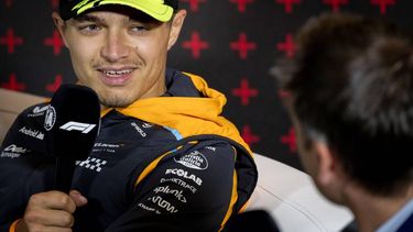 SILVERSTONE - Lando Norris (McLaren) tijdens een persconferentie op het racecircuit van Silverstone in aanloop naar de Grote Prijs van Groot-Brittannie. ANP SANDER KONING