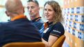 ARNHEM - Chefs de mission Ireen Wust en Jetze Plat tijdens een presentatie van sportkoepel NOC*NSF op Papendal. Tijdens de bijeenkomst stonden plannen rond de Olympische Spelen en de Paralympische Spelen in Los Angeles in 2028 centraal. JEROEN JUMELET/ ANP