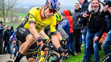 Belgian Wout van Aert of Team Visma-Lease a Bike competes in the 'E3 Classic' one day cycling race, in Harelbeke, on March 22, 2024. 
JASPER JACOBS / Belga / AFP
