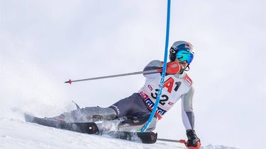 Marcel Hirscher of the Netherlands competes in the first run of the men's slalom race during the FIS Alpine Skiing World Cup in Hochgurgl, Austria on November 24, 2024. 
Johann GRODER / EXPA / APA / AFP