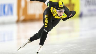 HEERENVEEN - Antoinette Rijpma-de Jong tijdens de 1.000m dames in ijsstadion Thialf. Het langebaanseizoen start met dit driedaagse kwalificatietoernooi voor de wereldbeker. ANP VINCENT JANNINK