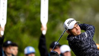 CROMVOIRT - Lars van Meijel in actie tijdens de 103e editie van het KLM Open golftoernooi. ANP SANDER KONING