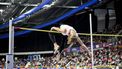 APELDOORN - Douwe Amels tijdens de finale hoogspringen voor mannen op de tweede dag van het NK Indoor atletiek Omnisport Apeldoorn. ANP SANDER KONING