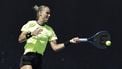 epa11821038 Arantxa Rus of Netherlands in action during the Women's Singles first round match against Olga Danilovic of Serbia at the Australian Open tennis tournament in Melbourne, Australia, 13 January 2025.  EPA/ROLEX DELA PENA