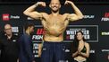 epa12261659 Reinier de Ridder of the Netherlands poses during the weigh-in for the featherweight championship bout at UFC FN 193, in Abu Dhabi, United Arab Emirates, 25 July 2025. The UFC FN 193 fight Whittaker vs de Ridder takes place on 26 July in Abu Dhabi  EPA/ALI HAIDER