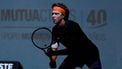 Russia’s Andrey Rublev prepares to play a return against Kazakstan’s Alexander Bublik during their 2025 ATP Tour Madrid Open tennis tournament third round singles match at the Caja Magica in Madrid, on April 27, 2025. 
Thomas COEX / AFP