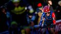 Dutch rider Shirin van Anrooij competes in the women's elite race at the World Cup cyclocross cycling event, stage 8 (out of 14) of the UCI World Cup cyclocross competition, in Namur, on December 17, 2023. 
JASPER JACOBS / Belga / AFP