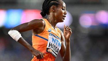 Netherlands' Sifan Hassan competes in the women's 5000m heats during the World Athletics Championships at the National Athletics Centre in Budapest on August 23, 2023. 
Jewel SAMAD / AFP