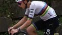 UAE Team Emirates XRG's Slovenian rider Tadej Pogačar cycles during the 6th stage of the 77th edition of the Criterium du Dauphine cycling race, 126,7 km between Valserhône and Combloux, on June 13, 2025. 
Anne-Christine POUJOULAT / AFP