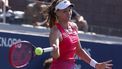 epa11567736 Elena Rybakina of Kazakhstan returns the ball to Destanee Aiava of Australia (unseen) during their first round match of the US Open Tennis Championships at the USTA Billie Jean King National Tennis Center in Flushing Meadows, New York, USA, 27 August 2024. The US Open tournament runs from 26 August through 08 September.  EPA/SARAH YENESEL