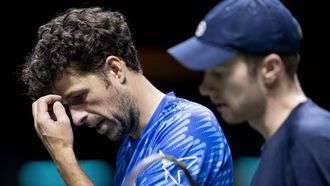 ROTTERDAM - Robin Haase en Botic van de Zandschulp in actie tegen Jackson Withrow en Nathaniel Lammons (Verenigde Staten) op de zesde dag van het tennistoernooi ABN AMRO Open in Ahoy. ANP SANDER KONING