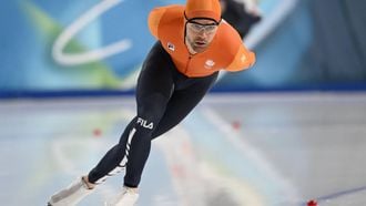 Netherlands' Chris Huizinga competes in the speed skating men's 5000m during the Milano Cortina 2026 Winter Olympic Games at Milano Speed Skating Stadium in Milan on February 8, 2026. 
Daniel MUNOZ / AFP