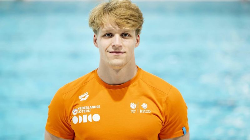 EINDHOVEN - Koen de Groot tijdens een persbijeenkomst van de Koninklijke Nederlandse Zwembond (KNZB), in aanloop naar het WK zwemmen in Singapore. ANP KOEN VAN WEEL