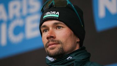 BORA–Hansgrohe's Slovenian cyclist Primoz Roglic looks on prior to the 6th stage of the Paris-Nice cycling race, 198,5 km between Sisteron and La Colle-sur-Loup, on March 8, 2024. 
Thomas SAMSON / AFP