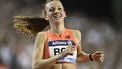 2023-09-08 21:47:30 Netherlands' Femke Bol reacts as she wins the Women 400m Hurdlers event of the Brussels IAAF Diamond League athletics meeting on September 8, 2023 at the King Baudouin stadium. 
JOHN THYS / AFP