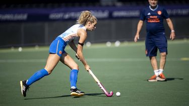 AMSTELVEEN - Yibbi Janssen tijdens een training van de Nederlandse hockeydames in aanloop naar de Olympische Spelen in Parijs. ANP SANDER KONING