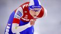 HEERENVEEN - Joy Beune in actie op de 5.000 meter voor vrouwen tijdens de slotdag van het NK afstanden in Thialf. Voor de Nederlandse rijders en rijdsters is dit toernooi een belangrijke tussenstop onderweg naar het WK afstanden in Hamar. ANP SEM VAN DER WAL