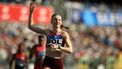 epa12305090 Femke Bol of the Netherlands celebrates winning the women's 400m Hurdles event during the Diamond League atletics meeting - Kamila Skolimowska Memorial, at the Silesian Stadium in Chorzow, southern Poland, 16 August 2025.  EPA/Adam Warzawa POLAND OUT