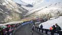 Team DSM's French rider Romain Bardet climbs the last kilometer of the 15th stage of the 107th Giro d'Italia cycling race, 222km between Manerba del Garda and il Mottolino on May 19, 2024.  
Dario BELINGHERI / POOL / AFP