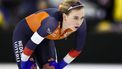 HEERENVEEN - Joy Beune (NED) reageert na de 1500 meter vrouwen op de EK afstanden. ANP VINCENT JANNINK