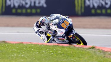 epa11519879 Dutch rider Collin Veijer of Liqui Moly Husqvarna Intact GP team during the Moto3 Practice session at the Motorcycling Grand Prix of Great Britain at the Silverstone race track, in Silverstone, Britain, 02 August 2024. The 2024 British Grand Prix takes place from 02 to 04 August 2024.  EPA/TIM KEETON