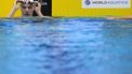 2023-07-23 13:10:19 epa10763414 Leon Marchand of France reacts after competing at the Men's 400m Individual Medley heats of the Swimming events during the World Aquatics Championships 2023 in Fukuoka, Japan, 23 July 2023.  EPA/FRANCK ROBICHON