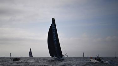 French skipper Charlie Dalin sails his Imoca 60 
