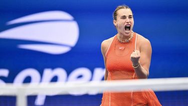 Belarus's Aryna Sabalenka hits a return against US's Taylor Townsend during their women's singles round of 16 tennis match on day eight of the US Open tennis tournament at the USTA Billie Jean King National Tennis Center in New York City on September 6, 2026.  
ANGELA WEISS / AFP