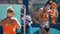 PARIJS - Raisa Schoon en Katja Stam (l-r) reageren na uitschakeling tijdens de achtste finale van het beachvolleybal tussen Nederland en Spanje op de Olympische Spelen. ANP KOEN VAN WEEL