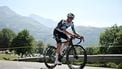 epa12245547 Spanish rider Enric Mas of Movistar Team in action during the 13th stage of the Tour de France, an Individual Time Trial (ITT) over 10.9km from Loudenvielle to Peyragudes, France, 18 July 2025.  EPA/CHRISTOPHE PETIT TESSON