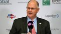 Women's Tennis Association (WTA) CEO Steve Simon speaks to reporters during a press conference the WTA finals tennis tournament on October 26, 2016 in Singapore. 
ROSLAN RAHMAN / AFP