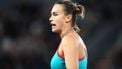 Belarus' Aryna Sabalenka reacts during her women's singles semi-final match against Poland's Iga Swiatek on day 12 of the French Open tennis tournament on Court Philippe-Chatrier at the Roland-Garros Complex in Paris on June 5, 2025. 
Dimitar DILKOFF / AFP