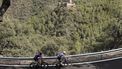 epa10829137 Argentinian rider and mountain leader Eduardo Sepulveda (R) of Lotto Dstny team in action during the 5th stage of the Vuelta a Espana, a 185.7km cycling race from Morella to Burriana, Spain, 30 August 2023.  EPA/Manuel Bruque