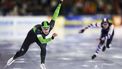 HEERENVEEN - Marrit Fledderus in actie op de 500 meter tegen Marit van Beijnum (l-r) tijdens de tweede dag van het NK afstanden in Thialf. ANP VINCENT JANNINK