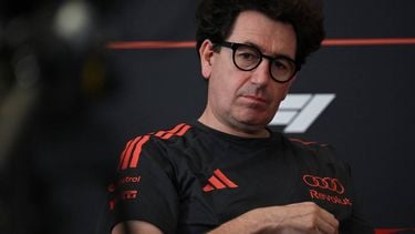 Audi's Italian team principal Mattia Binotto attends a press conference after the first practice session ahead of the Formula One Azerbaijan Grand Prix at the Baku City Circuit in Baku on September 24, 2026. 
Igor IVANKO / AFP