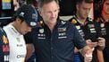 Red Bull Racing's British team principal and CEO Christian Horner gives a thumb up next to Red Bull Racing's Mexican driver Sergio Perez (L) before third practice session, ahead of the Italian Formula One Grand Prix at Autodromo Nazionale Monza circuit, in Monza on August 31, 2024. 
Gabriel BOUYS / AFP