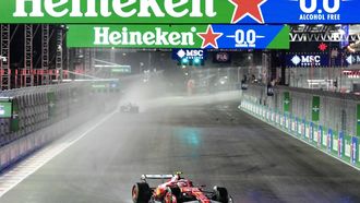 Ferrari's British driver Lewis Hamilton races during the qualifying session for the Las Vegas Formula One Grand Prix at the Las Vegas Strip Circuit in Las Vegas, Nevada, on November 21, 2025. 
Frederic J. Brown / AFP