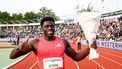 HENGELO - Elvis Afrifa (NED) in actie op het onderdeel 100 meter voor mannen tijdens de 44e editie van de FBK Games. ANP VINCENT JANNINK