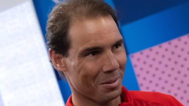 Spain's Rafael Nadal gestures after the tennis event official draw ceremony at the Roland-Garros Stadium complex in Paris on July 25, 2024, ahead of the Paris 2024 Olympic Games. 
Miguel MEDINA / AFP