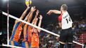 2023-09-09 22:47:25 epa10851528 Germany's Moritz Karlitzek in action during the EuroVolley Men 2023 round of 16 match between the Netherlands and Germany, in Bari, Italy, 09 September 2023.  EPA/NICOLA MASTRONARDI