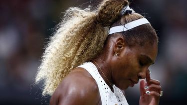 US player Serena Williams reacts as she plays against Australia's Maya Joint during their women's singles first round tennis match on the second day of the 2026 Wimbledon Championships at The All England Lawn Tennis and Croquet Club in Wimbledon, southwest London, on June 30, 2026. 
HENRY NICHOLLS / AFP