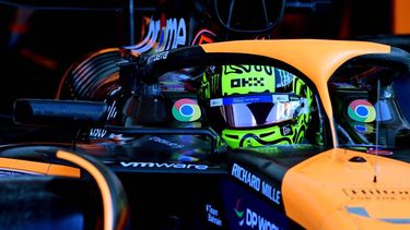 McLaren's British driver Lando Norris races out of pit lane during the qualifying session for the 2024 Miami Formula One Grand Prix at Miami International Autodrome in Miami Gardens, Florida, on May 4, 2024.  
GIORGIO VIERA / POOL / AFP