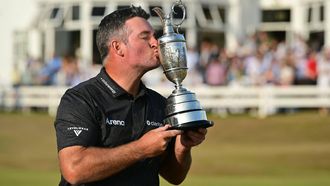 New Zealand's Ryan Fox kisses the Claret Jug, the trophy for the Champion golfer of the year after his victory in the 154th Open Golf championship at Royal Birkdale Golf Club near Southport in north-west England on July 19, 2026. New Zealand's Ryan Fox won the 154th British Open with a birdie at the last to claim his first major at 10 under par on Sunday.
ANDY BUCHANAN / AFP