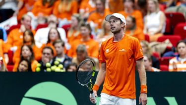 GRONINGEN - Botic van de Zandschulp op de eerste dag tijdens de tweede kwalificatieronde voor de Davis Cup Finals van Nederland tegen Argentinië in Martiniplaza. ANP SANDER KONING
