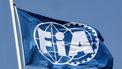 The flag of the Federation Internationale de l'Automobile (FIA) flies during the first day of Formula One pre-season testing at the Bahrain International Circuit in Sakhir on February 23, 2023. 
Giuseppe CACACE / AFP